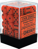 Chessex - 12mm D6 Dice Block - Opaque - Orange w/Black