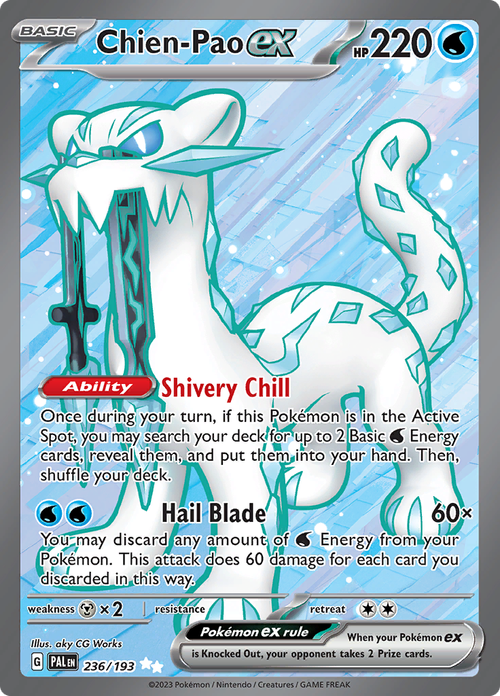 SCARLET AND VIOLET, Paldea Evolved - 236/193 : Chien-Pao ex (Full Art) (7934968758519)
