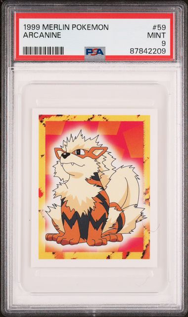 PSA - Pokemon - Merlin Sticker - #59 : Arcanine - PSA 9 (8370578096375)