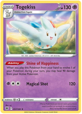SWORD AND SHIELD, Astral Radiance - 057/189 : Togekiss (Reverse Holo) (7653041864951)