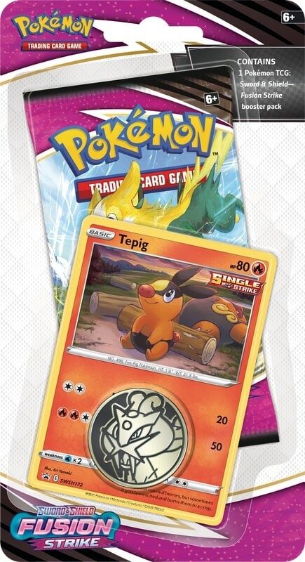 Pokemon Checklane Blister Pack: Tepig - Sword and Shield Fusion Strike (7018006642854)