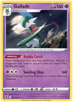 SWORD AND SHIELD, Astral Radiance - 062/189 : Gallade (Reverse Holo) (7653042454775)