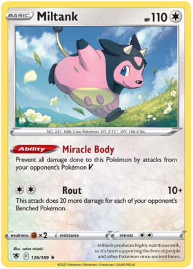 SWORD AND SHIELD, Astral Radiance - 126/189 : Miltank (Reverse Holo) (7653055463671)