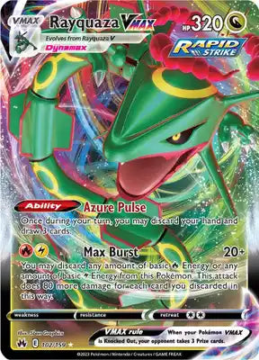 SWORD AND SHIELD, Crown Zenith - 102/159 : Rayquaza VMAX (Full Art) (7879083393271)