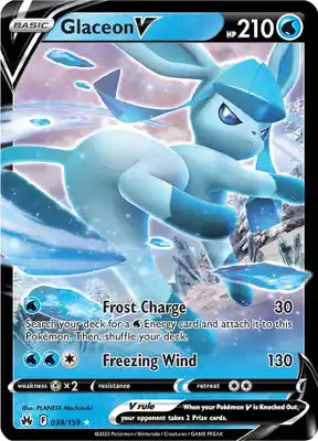 SWORD AND SHIELD, Crown Zenith - 038/159 : Glaceon V (Half Art) (7878606913783)