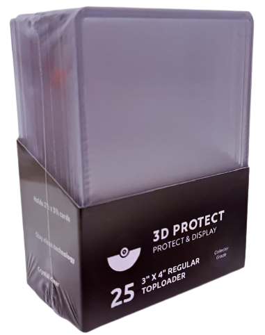 Sleeves - 3D Protects - Toploaders (Clear) x25 *5PP limit* (6579497009318)