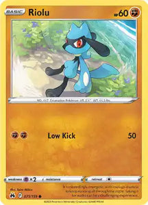 SWORD AND SHIELD, Crown Zenith - 071/189 : Riolu (Non Holo) (7877696258295) (7879089422583)