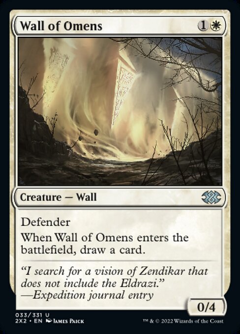 Double Masters 2022 - 033/331 : Wall of Omens (foil) (7857673568503)