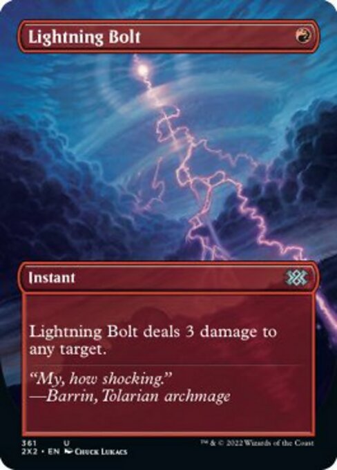 Double Masters 2022 - 361 : Lightning Bolt (Borderless) (Non Foil) (7855471329527)