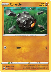 SUN AND MOON, Champion's Path - 031/236 : Rolycoly (Reverse Holo) (5790922014886)