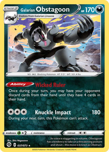 SUN AND MOON, Champion's Path - 037/236 : Galarian Obstagoon (Holo) (5791075270822)