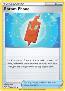 SUN AND MOON, Champion's Path - 064/236 : Rotom Phone (Reverse Holo) (5791048532134)