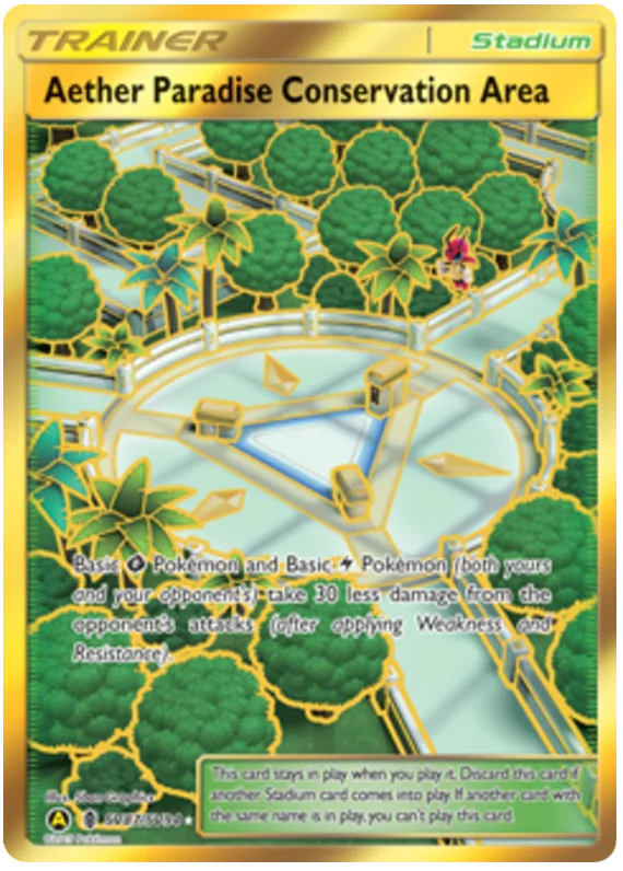 SUN AND MOON, Hidden Fates - SV87/SV94 : Aether Paradise Conservation Area (Shiny Vault) (Secret Rare) (7864539283703)