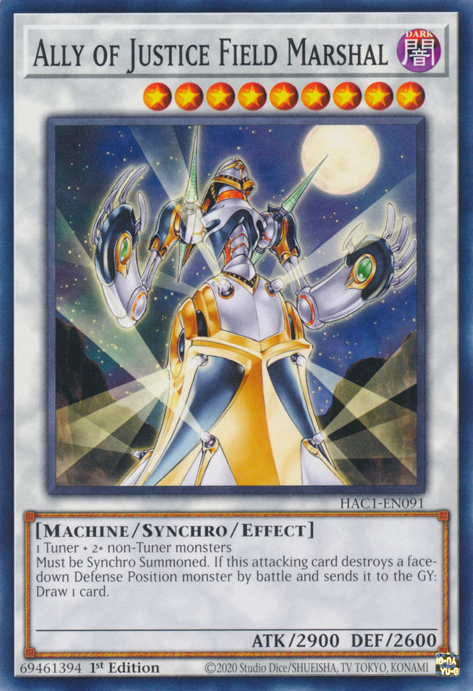 Hidden Arsenal: Chapter 1 - HAC1-EN091 : Ally of Justice Field Marshal (Duel Terminal Parallel Rare) - 1st Edition (7556689789175)