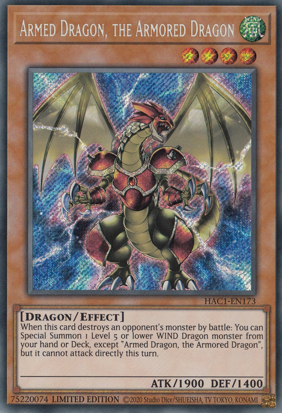 Hidden Arsenal: Chapter 1 - HAC1-EN173 : Armed Dragon, the Armored Dragon (Secret Rare) - Limited Edition (7556711416055)