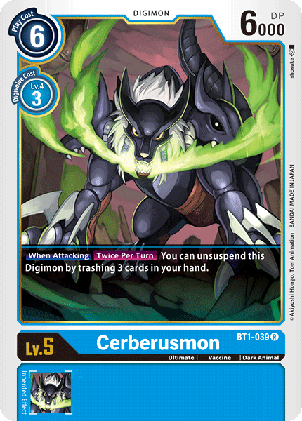 Digimon - Special Booster - BT1-039 : Cerberusmon (Rare) (7822152007927)