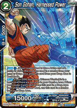 Realm of The Gods - BT16-027 : Son Gohan, Harnessed Power (Non Foil) (7550760124663)