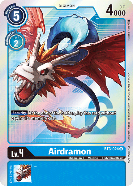 Digimon - Special Booster - BT3-024 : Airdramon (Holo) (Box Topper) (7828919156983)