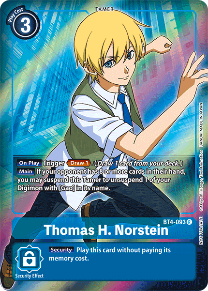Digimon - Great Legend - BT4-093 : Thomas H. Northein (Box topper) (7828936589559)