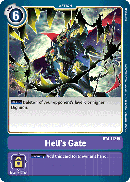 Digimon - Great Legend - BT4-112 : Hell's Gate (Option Rare) (7827706839287)