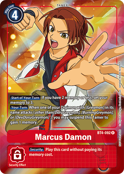 Special Booster - BT4-090 : Marcus Damon (Box topper) (6912390496422)