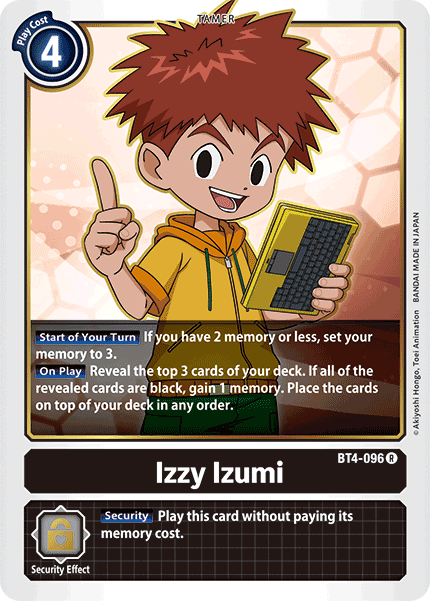 Great Legend - BT4-096 : Izzy Izumi (Tamer Rare) (6912469041318)