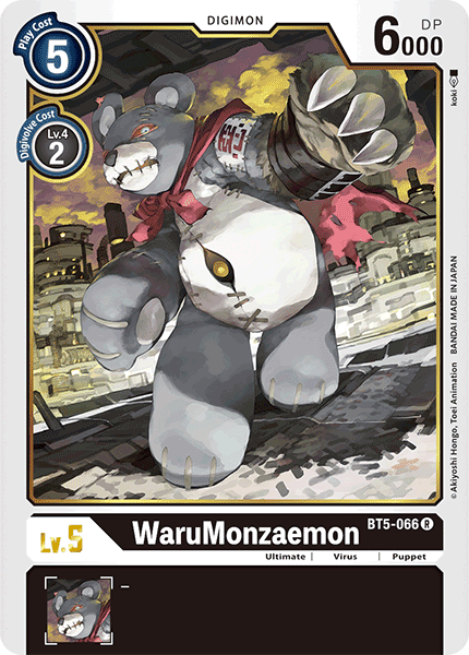 Digimon - Battle Of Omni - BT5-066 : WaruMonzaemon (Rare) (7828549697783)