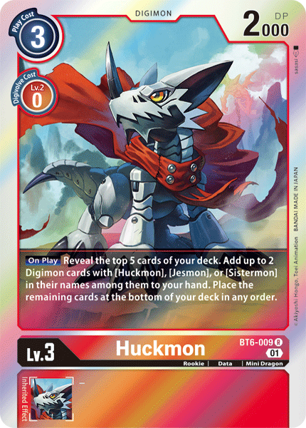 Digimon - Double Diamond - BT6-009 : Huckmon (Rare) (7828345880823)