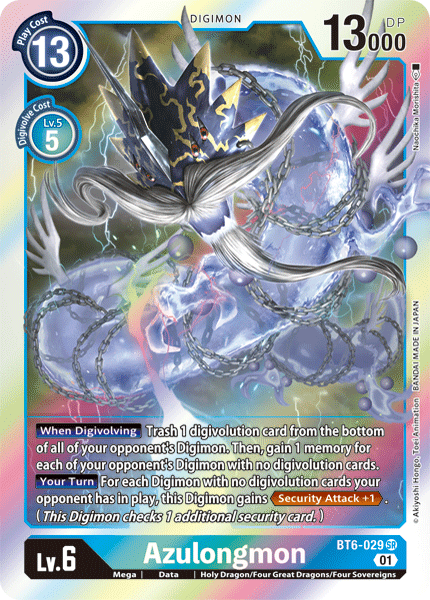 Digimon - Double Diamond - BT6-029 : Azulongmon (Super Rare) (7828365345015)