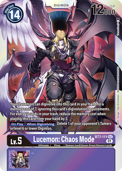Next Adventure - BT7-111 : Lucemon: Chaos Mode (Secret Rare) (7546748174583)