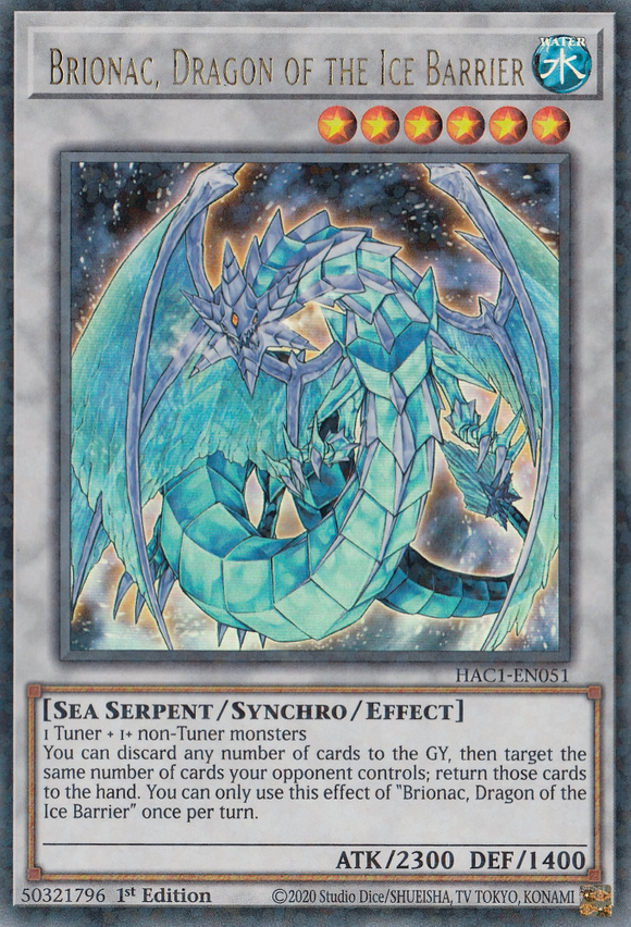 Hidden Arsenal: Chapter 1 - HAC1-EN051 : Brionac, Dragon of the Ice Barrier (Duel Terminal Ultra Parallel Rare) - 1st Edition (7556618322167)