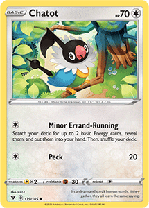 SWORD AND SHIELD, Vivid Voltage - 139/185 : Chatot (Reverse Holo) (5944386420902)