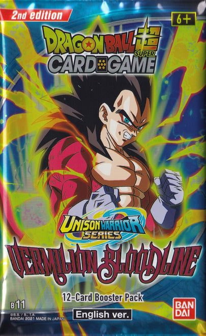 Dragon Ball Super Card Game - B11 Vermilion Bloodline - Booster Pack (12 Cards) *2nd Edition* (6062742438054)