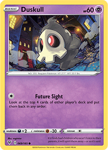 SWORD AND SHIELD, Vivid Voltage - 069/185 : Duskull (Reverse Holo) (5944334352550)