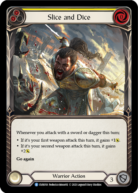 Everfest (1st Edition) - EVR058 : Slice and Dice (Yellow) (Extended Art Foil) (7517668933879)