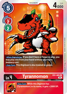 Digimon - Battle Of Omni - EX1-005 : Tyrannomon (Rare) (7828619100407)
