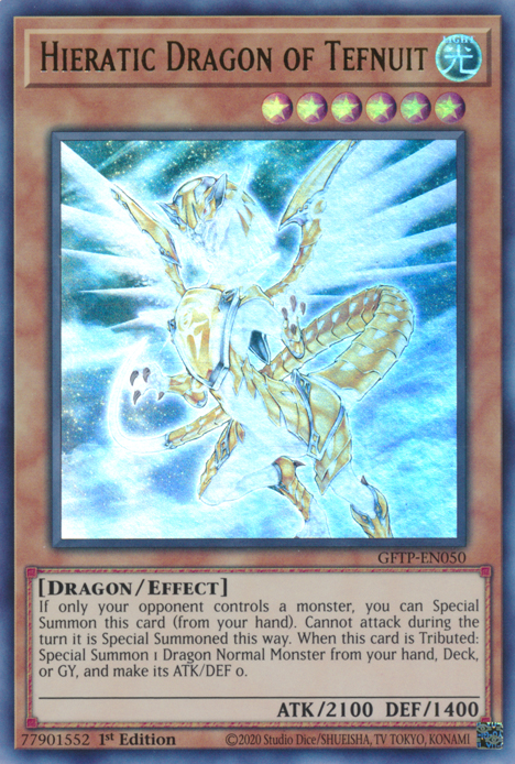 Ghosts From The Past - GFTP-EN050 : Hieratic Dragon of Tefnuit (Ultra Rare) - 1st Edition (7814197641463)