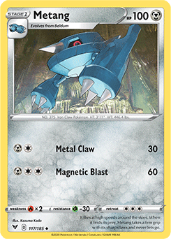 SWORD AND SHIELD, Vivid Voltage - 117/185 : Metang (Reverse Holo) (5944362205350)