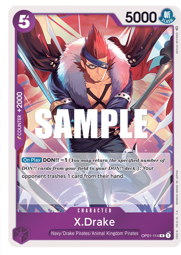 One Piece - Romance Dawn - OP01-114 : X.Drake (Foil Rare) (7906791162103)