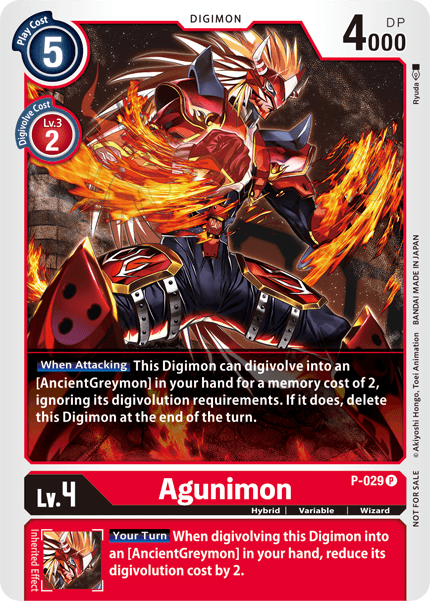 Digimon - Promo - P-029 : Agunimon (Foil) (7821980401911)