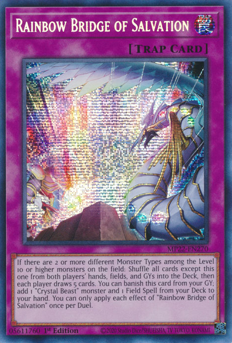 Tin of the Pharaoh's Gods - MP22-EN270 : Rainbow Bridge of Salvation (Prismatic Secret Rare) - 1st Edition (7785997664503)