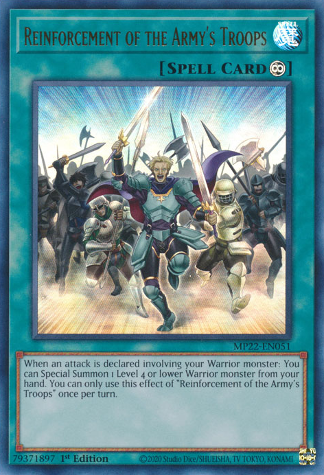 Tin of the Pharaoh's Gods - MP22-EN051 : Reinforcement of the Army's Troops (Ultra Rare) - 1st Edition (7785947955447)