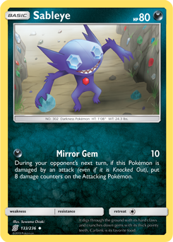 SUN AND MOON, Unified Minds - 133/236 : Sableye (Reverse Holo) (5467789852838)