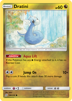 SUN AND MOON, Unified Minds - 148/236 : Dratini (Reverse Holo) (5467795194022)