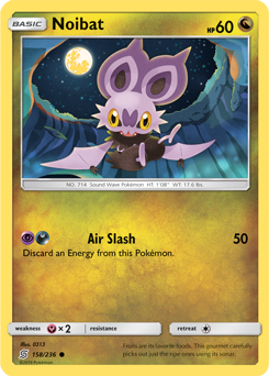 SUN AND MOON, Unified Minds - 158/236 : Noibat (Reverse Holo) (5467796832422)