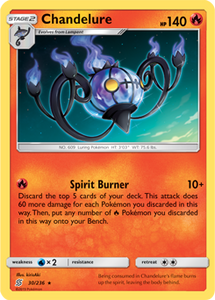 SUN AND MOON, Unified Minds - 030/236 : Chandelure (Reverse Holo) (5467745550502)