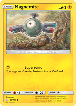 SUN AND MOON, Unified Minds - 058/236 : Magnemite (Reverse Holo) (5467754758310)