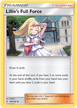 SUN AND MOON, Cosmic Eclipse - 196/236 : Lillie's Full Force (Reverse Holo) (5473401831590)
