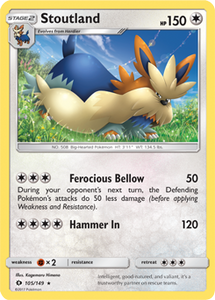 SUN AND MOON, Base - 105/149 : Stoutland (Reverse Holo) (6659476553894)