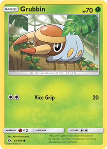 SUN AND MOON, Base - 013/149 : Grubbin (Reverse Holo) (6593476788390)